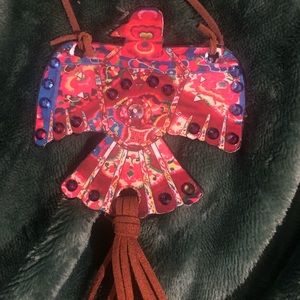 NWOT Stunning Metal Eagle Pendant - Necklace. Colorful Design.
